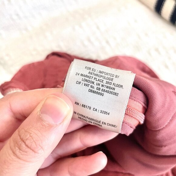 Anthropologie Ett:twa Aubade Tie Waist Pink Floral Crop Pants Size 4 - Picture 7 of 7